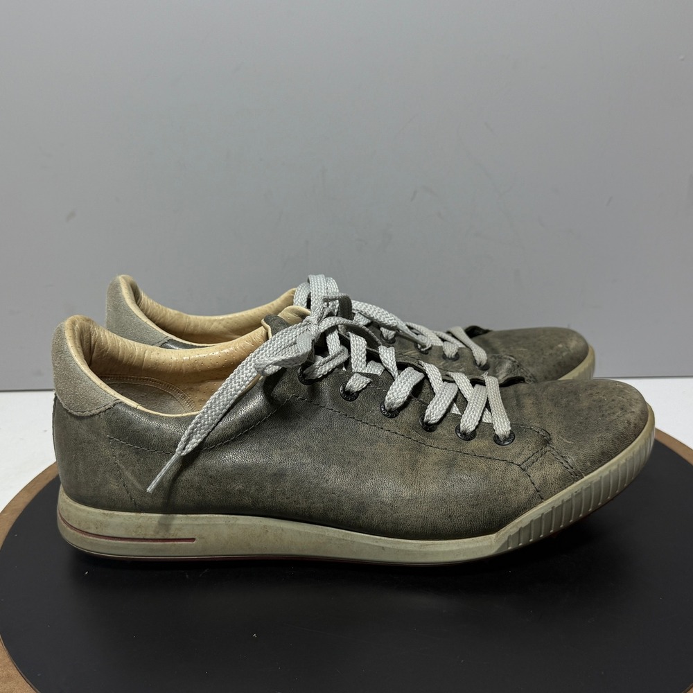 Ecco Street Retro Golf Shoes Men Size 43 Spikeless Leather Gray Sneakers Golf